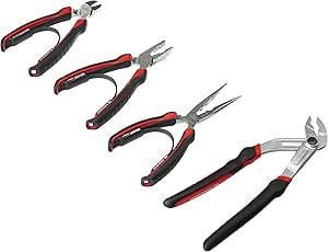 FACOM Set of 4 Pliers – Multi-Grip Locking Pliers, Diagonal Cutters, 1/2 Round Nose Pliers and Universal Pliers – High Performance with Comfortable Handle CPE.A4 - Image 1