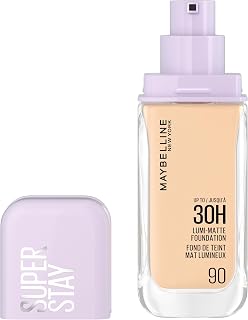 Maybelline New York - Fond de Teint Liquide Longue Tenue - Ultra-Résistant - Fini Mat Lumineux - Enrichi en Acides Aminés - Tous les Types de Peau - Superstay 30H Lumi-Matte - Teinte : 90 - 35ml - Image 1