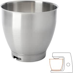 Kenwood KAT400SS Mixing Bowl, 6.7 Liter Stainless Steel Bowl BOL CHEF XL SS, Food Processor Accessories, Suitable for All Food Processors, Silver - Image 1