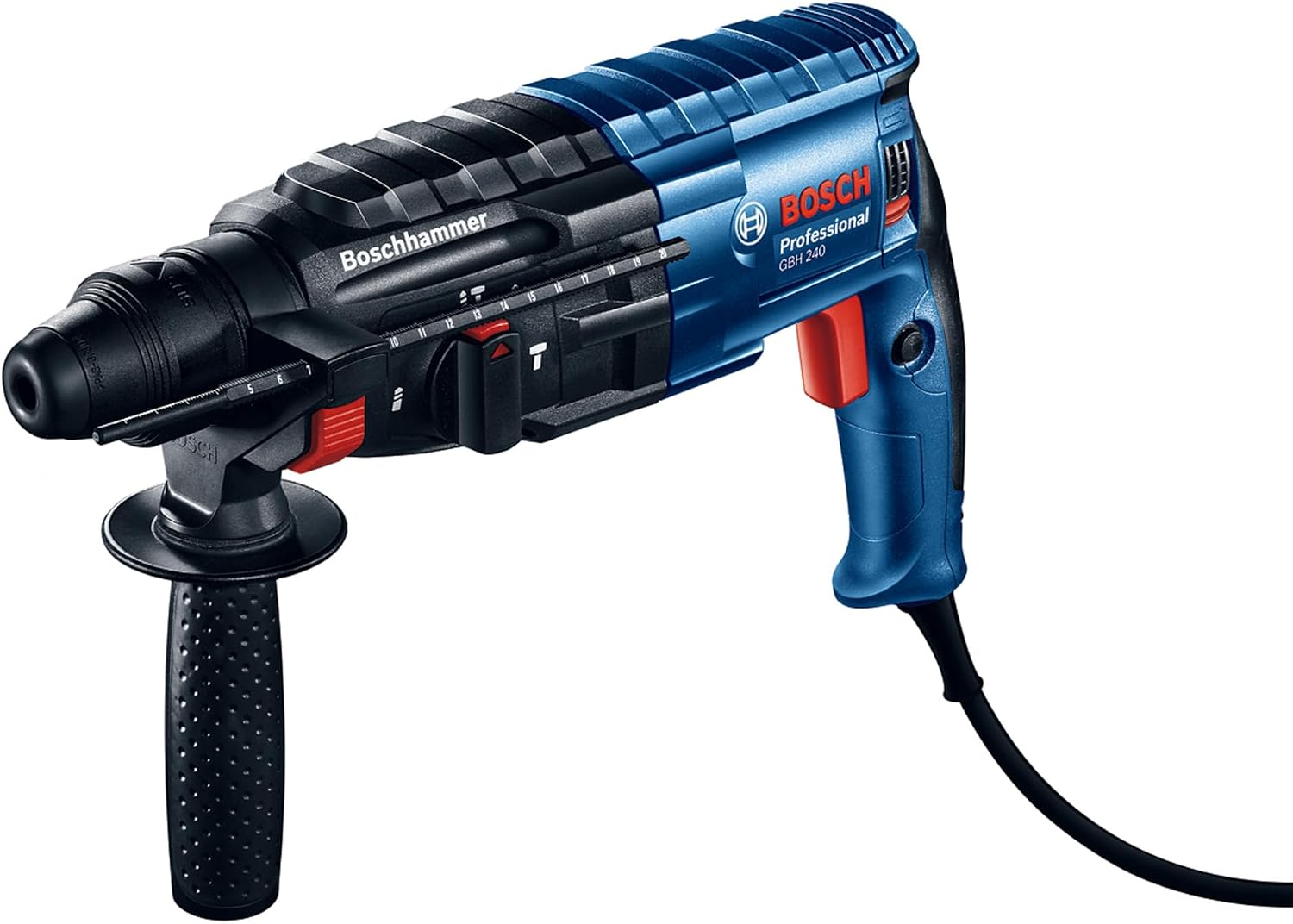 Bosch Professional Perforator GBH 240 (with SDS plus, 790 W, including auxiliary handle, depth stop 210 mm, transport case) - Image 1