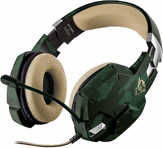 GXT 322C Carus Gaming Headset Microphone for Consoles and PC, Wired, 3.5mm Jack, Cable 1 m, Flexible Microphone for PS4, PS5, Xbox Series X, Xbox One, Nintendo Switch – Camo Jungle - Image 1