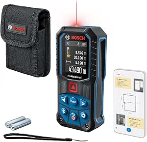 Bosch Professional GLM Laser Rangefinder 50-27C (Range: Up to 50m, Robust, IP65, Bluetooth Data Transfer, 2 AA Batteries, Hand Strap, Bag) - Image 1