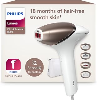 Philips Lumea série 8000, Épilateur à lumière pulsée, alternative à l'épilation laser, technologie SenseIQ, 4 accessoires pour le corps, le visage, le maillot et les aisselles, modèle BRI948/00 - Image 1