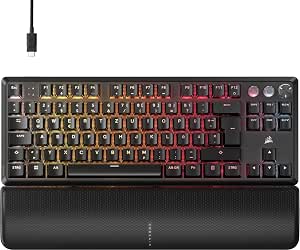 Corsair K70 Pro TKL RGB Magnetic Wired Mechanical Gaming Keyboard - Pre-Lubricated MGX Hyperdrive Adjustable Switches - Quick Trigger Lobby Effect 8000Hz - QWERTZ - Black - Image 1
