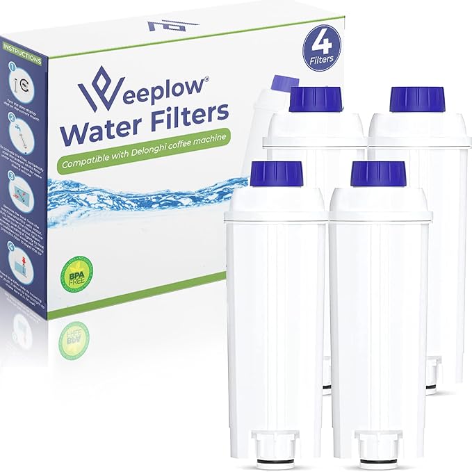 WEEPLOW - 4 Water Filters Compatible with Delonghi Magnifica, Dinamica, Autentica, Primadonna and all Series ecam, esam, etam, bco & ec [SUPERIOR QUALITY] - Image 1