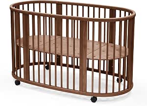 Stokke Sleepi Bed V3, Warm Brown, Suitable from Birth to 5 Years, Adjustable, Elegant and Modular, Sturdy Beech Wood Frame - Image 1