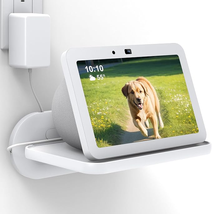 HomeMount Montage mural pour Echo Show 8/Nest Hub | Support robuste, gain de place | Gestion des câbles cachés, installation stable - Image 1