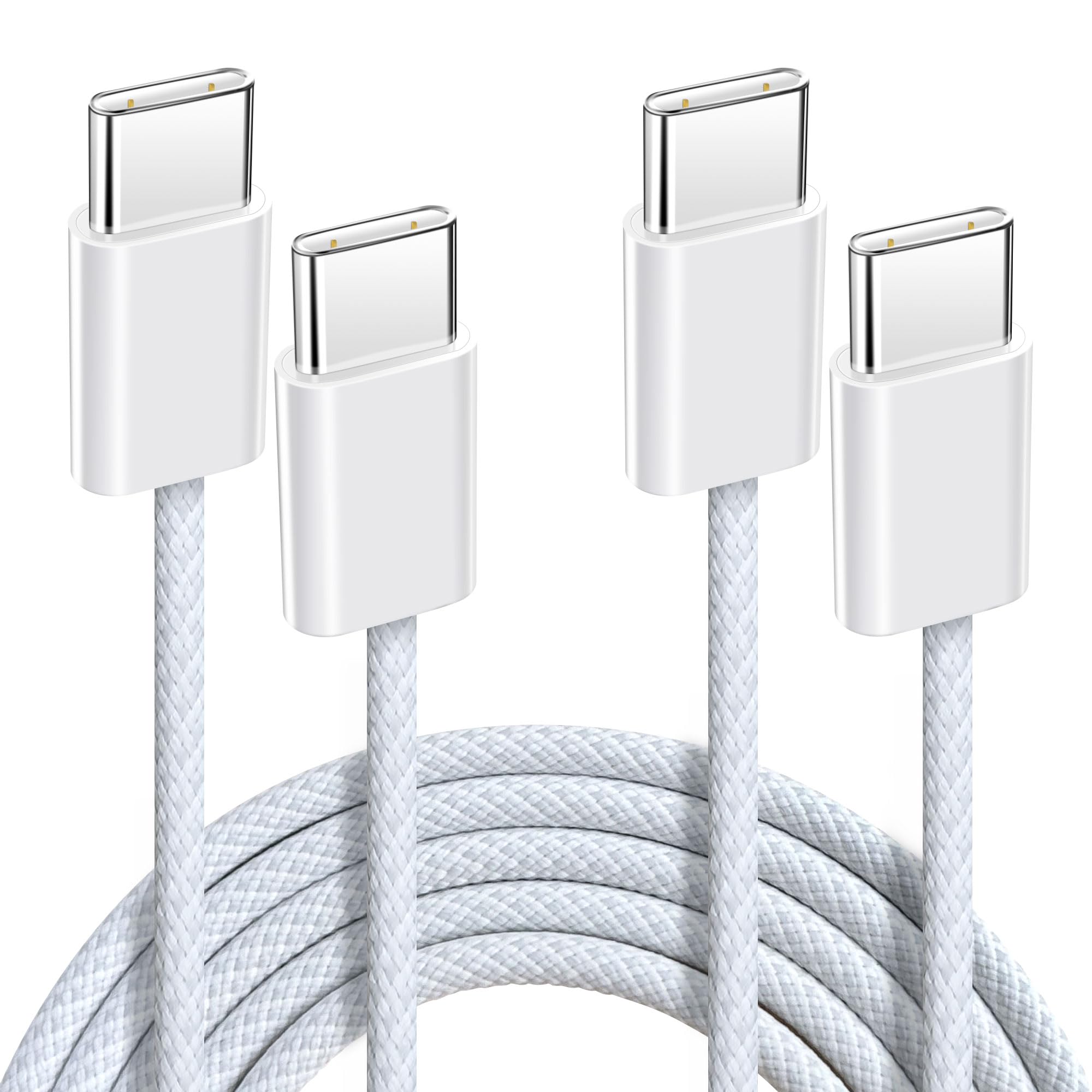 USB C to USB C Fast Charging: [1M/Pack of 2] 60W USB Type C 3A Nylon Braided USB Cable Charger Cable Compatible with iPhone 16 15 Pro Max Samsung S24 S23 iPad MacBook Pro/Air - Image 1