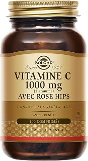 Solgar Vitamine C 1000 mg avec Rose Hips - Défenses naturelles - Système immunitaire - Vitalité et énergie - Immunité - Complément Alimentaire - Flacon de 100 comprimés - Image 1