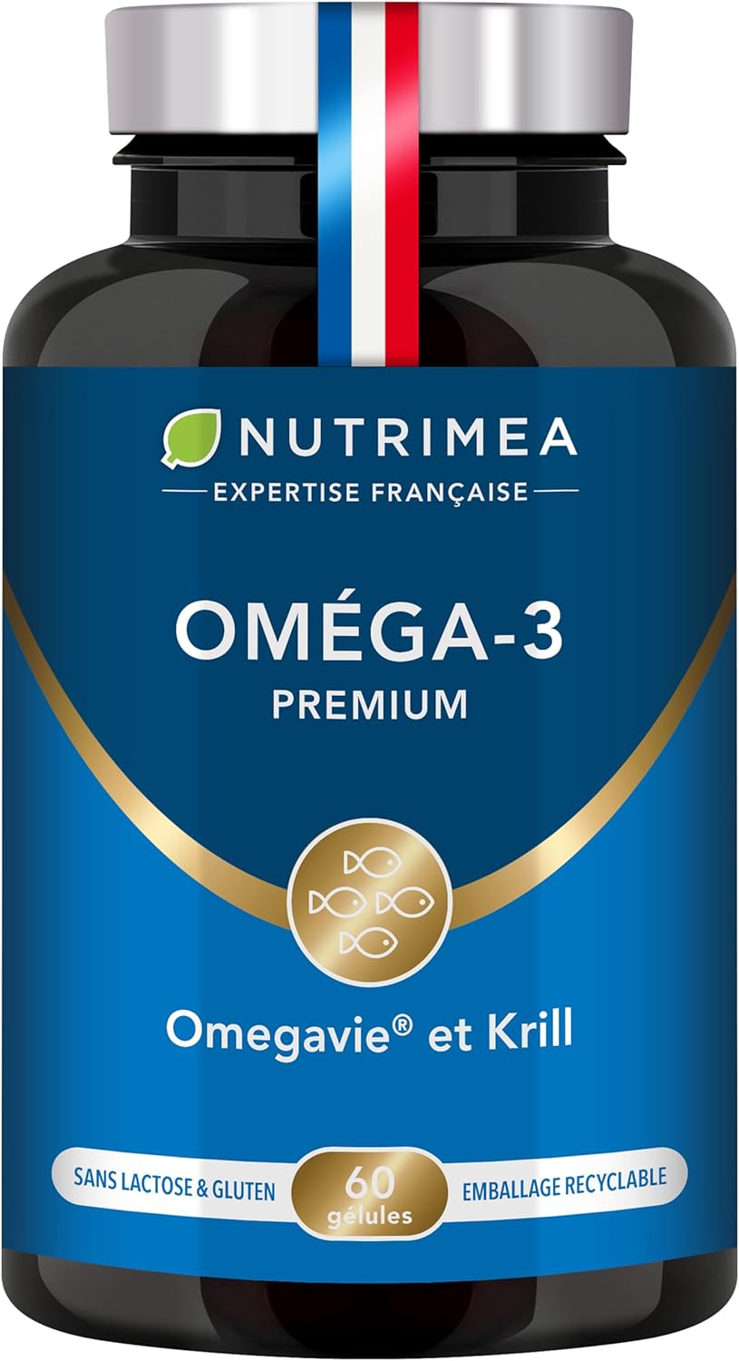 Omega 3 & Antarctic Krill | Patented Omegavie | Wild Fish Oil | Natural Antioxidant | Cognition & Immune System | Astaxanthin Concentrate | Made in France | Nutrimea - Image 1