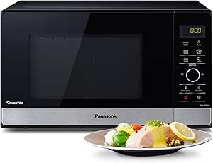 Panasonic NN-SD28HSGTG-F Microwave Inverter Technology Glass Turntable, 23L, 1000W, 10 Auto Programs, Turbo Defrosting, 6 Watts, Timer, LED, Stainless Steel Black - Image 1