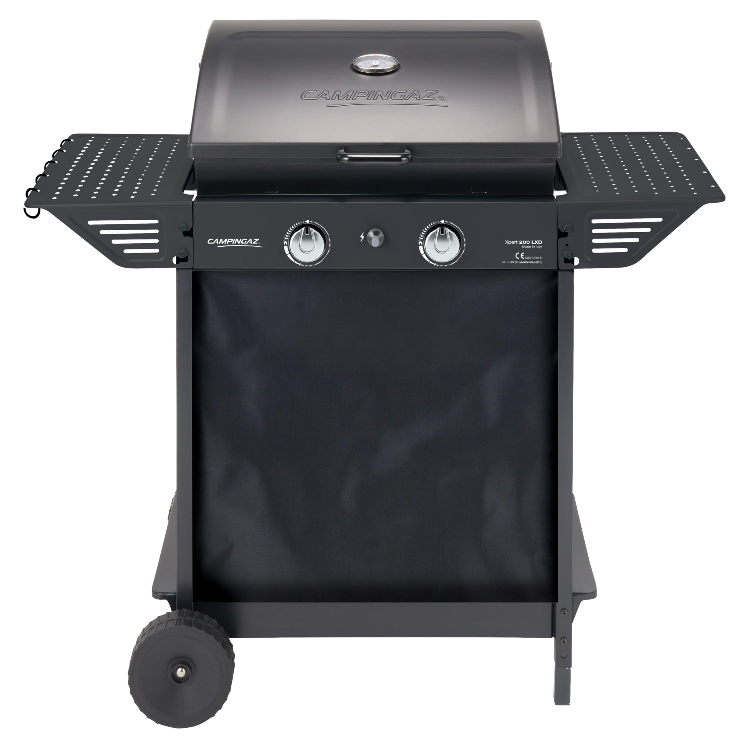 Campingaz Xpert 200 LXD Gas Barbecue with 2 Aluminised Gas Burners | Lid with Thermometer | Power 7.1 kW | Warming Grill | 2 Folding Side Tables - Image 1