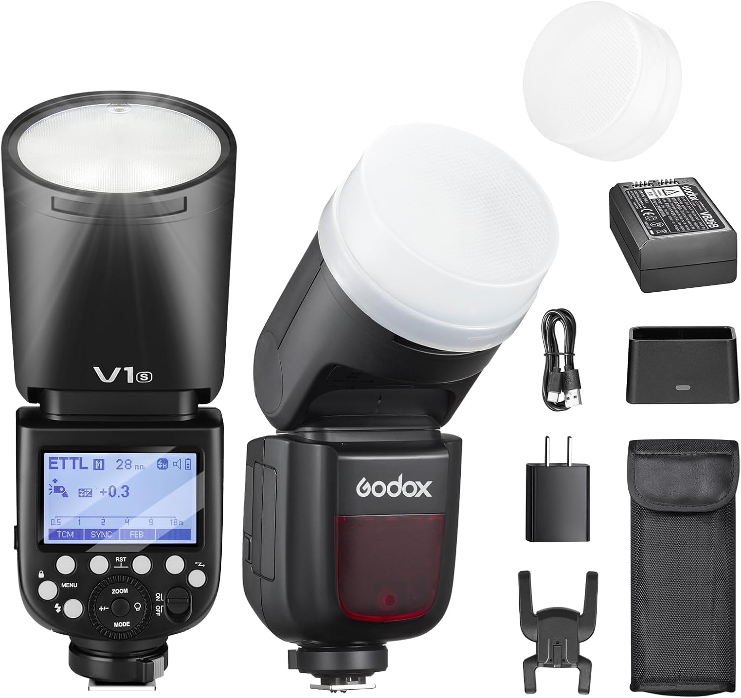 Godox V1S Speedlite Professional 76W 1/8000 HSS 2.4G TTL Wireless X System with 2600mAh Li-ion Compatible with Sony a7IV a7III a7RIII a7RII - Image 1