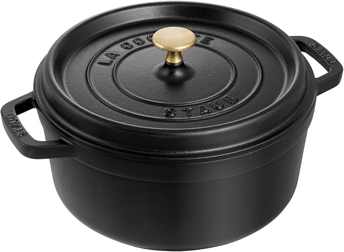 Staub 1102425 Round Casserole Dish 24 cm Black - Image 1