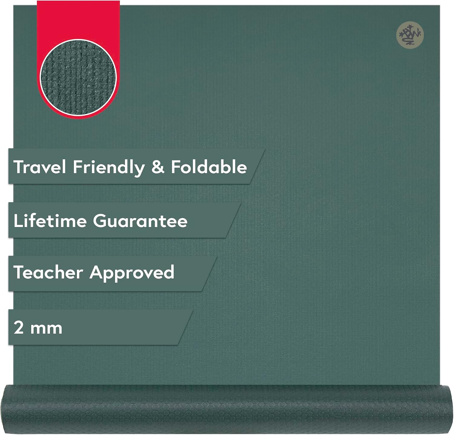 Manduka Tapis de voyage Pro 2.0 - Sauge noire - Image 1