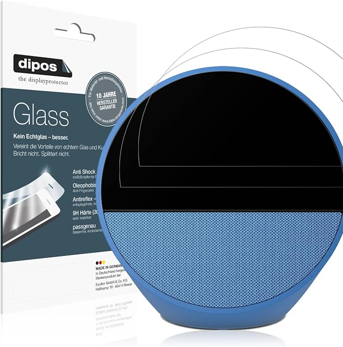 dipos I 2 x Screen Protector Matte Compatible with Amazon Echo Spot 2024 Soft Glass 9H Screen Protector - Image 1