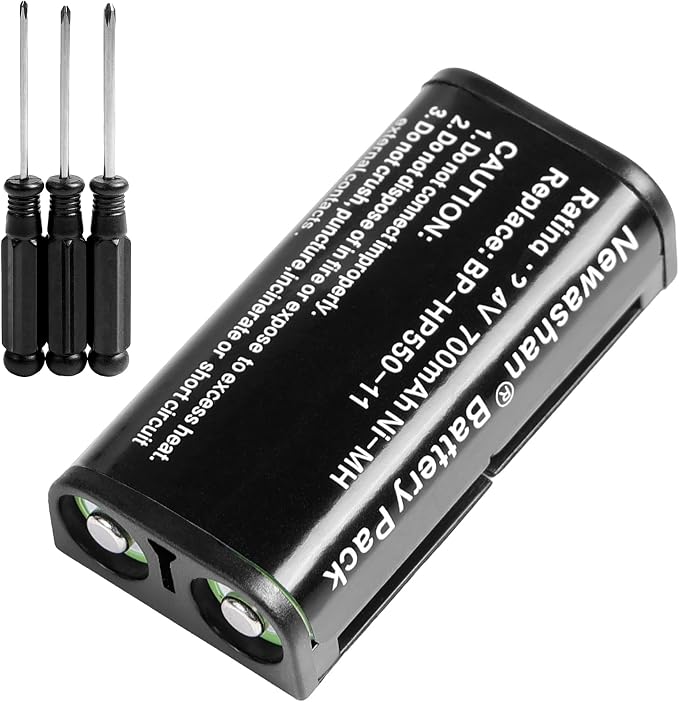 BP-HP550-11 Battery Compatible with Sony MDR-RF855RK MDR-PF970RK MDR-RF811RK MDR-RF4000 MDR-RF810R MDR-RF925 MDR-RF540R MDR-RF800R 700mAh 2.4V Ni-MH Battery with Screwdriver - Image 1