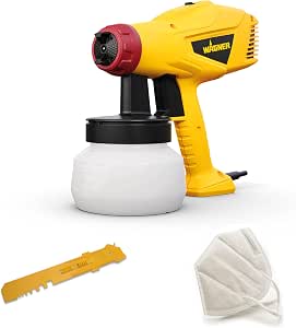 WAGNER W 125 Wood&Metal Sprayer Paint Sprayer for Indoor and Outdoor Varnishes and Varnishes 5 m²-10 min, Yellow, Black, Red, 600 ml Tank, 350 W - Image 1