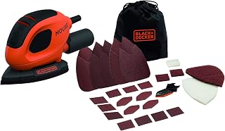BLACK+DECKER Ponceuse à souris électrique compacte de 55W, avec port d'extraction des poussières et 15 accessoires, y compris des feuilles de ponçage, des pointes de ponçage et un sac souple, BEW230BC - Image 1