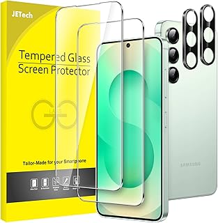 JETech Protection D'écran pour Samsung Galaxy S25+ / S25 Plus 5G avec Protecteur d'Objectif de Caméra, Film en Verre Trempé, Compatible Empreinte Digitale ID, HD Transparent, 2 Pièces Chacun - Image 1