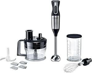 Bosch ErgoMixx MSM6S90BGB Hand Blender with Food Processor, 750 W, Black and Silver - Image 1
