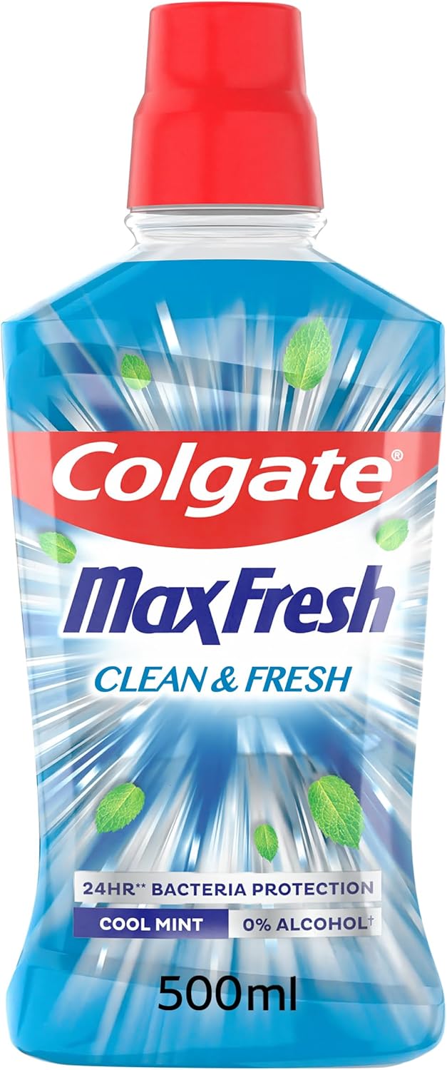 COLGATE - Bain de bouche Colgate Max Fresh Clean & Fresh - Sans alcool- Fraîcheur longue durée pour l'haleine- le flacon de 500ml - Image 1
