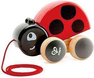 Hape Ladybug Wooden Toy for Children 18 Months - Pull and Push Toy - Children's Motor Skills, Imagination and Dexterity - Toy 1 Year and Above 100% Safe - with String Easy to Grab by Little Ones - Image 1
