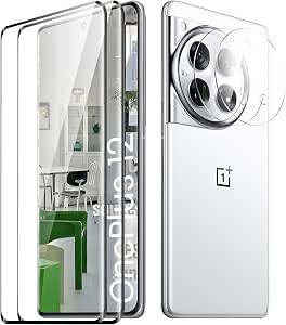 Tempered Glass Screen Protector for OnePlus 12 Full Screen, Edge-to-Edge, Bubble-Free, Anti-Scratch, 2 Pieces Tempered Glass + 2 Pieces Camera Screen Protector - Image 1