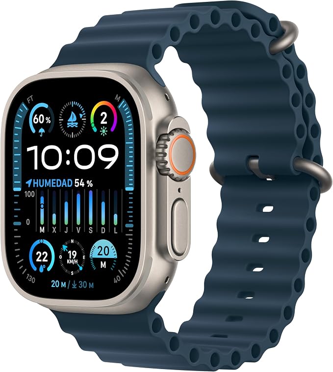 Apple Watch Ultra 2 [GPS + Cellular, 49MM] Titanium Case with Blue Ocean Strap - One Size (Refurbished) - Image 1
