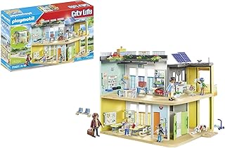 Playmobil 71327 Ecole aménagée - City Life - avec Six Personnages, Une école sur Deux étages avec Un Ascenseur, Une terrasse sur Le Toit et Un Chien - Dès 4 Ans - Image 1