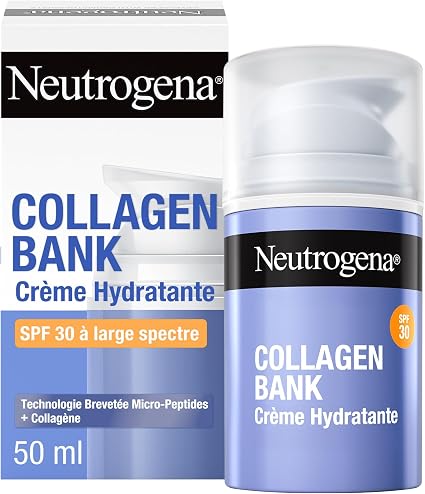Neutrogena - Collagen Bank Moisturizing Face Cream SPF 30 (50ml) - Micro-peptides + Collagen to preserve collagen while protecting from the sun - Light texture without white streaks - Image 1