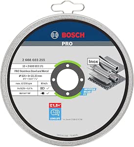 Bosch Accessories 10 cutting discs Standard for Inox Rapido WA 60 T BF (for stainless steel, Ø 125 mm, straight, angle grinder accessories) - Image 1