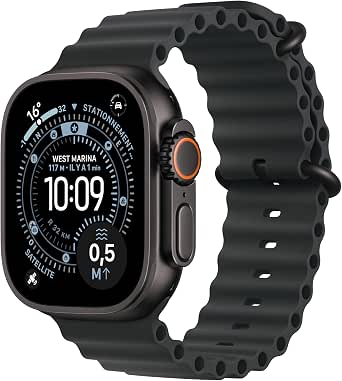 Apple Watch Ultra 3 [GPS + Cellular 49mm] Running and Multisport Smartwatch with Black Titanium Case and Black Ocean Strap, Satellite Communications, Health and Activity Tracker - Image 1