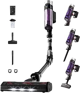 Rowenta X-Force Flex 9.60 Allergy Cordless Stick Vacuum Cleaner, Anti-Allergenic Filtration, Powerful 100AW, Ultra Light, Autonomy 45min RH2038WO, Black/Purple - Image 1