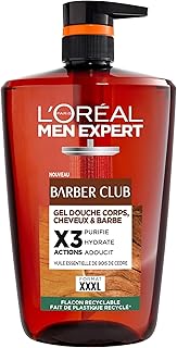 L'Oréal Paris Men Expert Barber Club - Gel Douche homme 3-en-1 corps, cheveux, barbe - Grand format XXXL 1L - Image 1