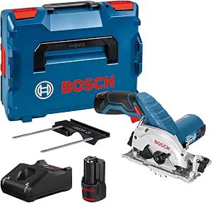 Bosch Professional 12V System cordless circular saw GKS 12V-26 (blade diameter: 85 mm, with 2 3.0Ah batteries, quick charger GAL 12V-40, L-BOXX timing, L-BOXX)          [Energy Class A+] - Image 1