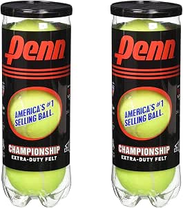 Penn Championship Extra Strong Pressurised Felt Tennis Balls (2 Cans, 6 Balls) - Image 1