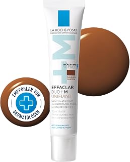 La Roche-Posay, Effaclar Duo+M, Soin Teinté Anti-Imperfections, Peaux à Tendances Acnéique, Triple Correction Boutons, Points Noirs et Marques, Effet Unifiant et Matifiant, Teinte Foncé, 40 ml - Image 1