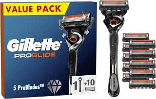 Gillette ProGlide pour Homme, Rasoir avec 1 Manche et 10 Recharges de Lames, Conçu pour un Rasage de Près, Avec Lubrastrip pour un Confort Optimal - Image 1