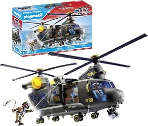 Playmobil 71149 Special Forces Transport Helicopter - City Action - with Two Characters and One Helicopter with Sound and Light Functions - City & Professions - From 5 Years - Image 1