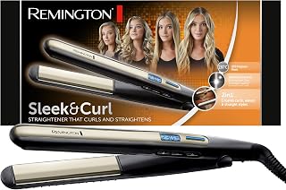 Hair Straightener [2in1: Smooth & Curl] Sleek & Curl (Light, Rounded Design, Ceramic Tourmaline, LCD Display, 150-230°C, Turbo) Straightening Iron S6500 - Image 1