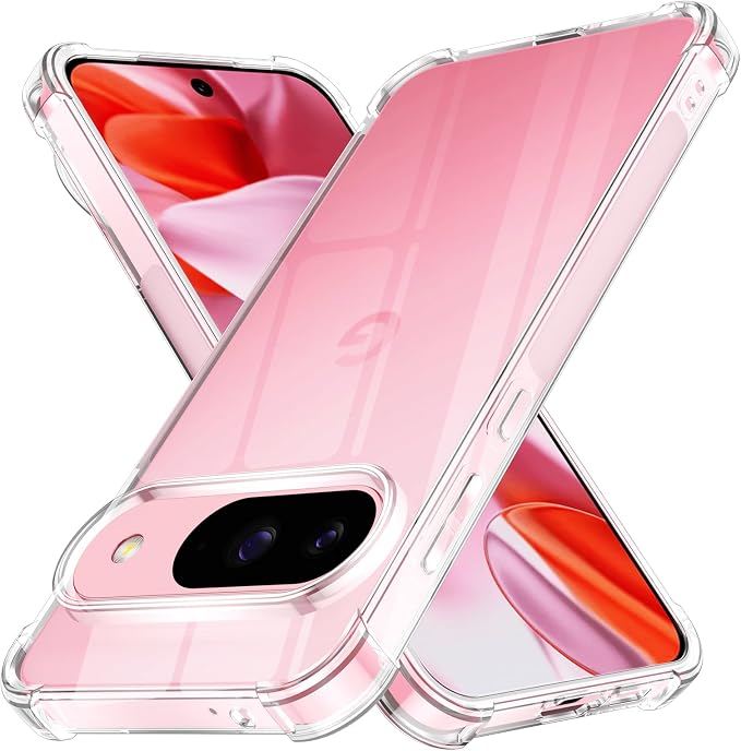 Pnakqil Case for Google Pixel 9/9 Pro, Transparent Anti-Yellowing Phone Case, Slim Shockproof Anti-Scratch Soft TPU Bumper Protection Cover for Google Pixel 9/9 Pro 6.3 Inches - Image 1