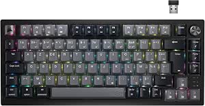 Corsair K65 Plus Wireless 75% RGB Mechanical Gaming Keyboard - MLX Red Pre-Lubricated Linear Switches - PBT Dye-Sub Keycaps - Compatible with iCUE - PC, PS5, PS4, Xbox - AZERTY FR - Black/Grey - Image 1