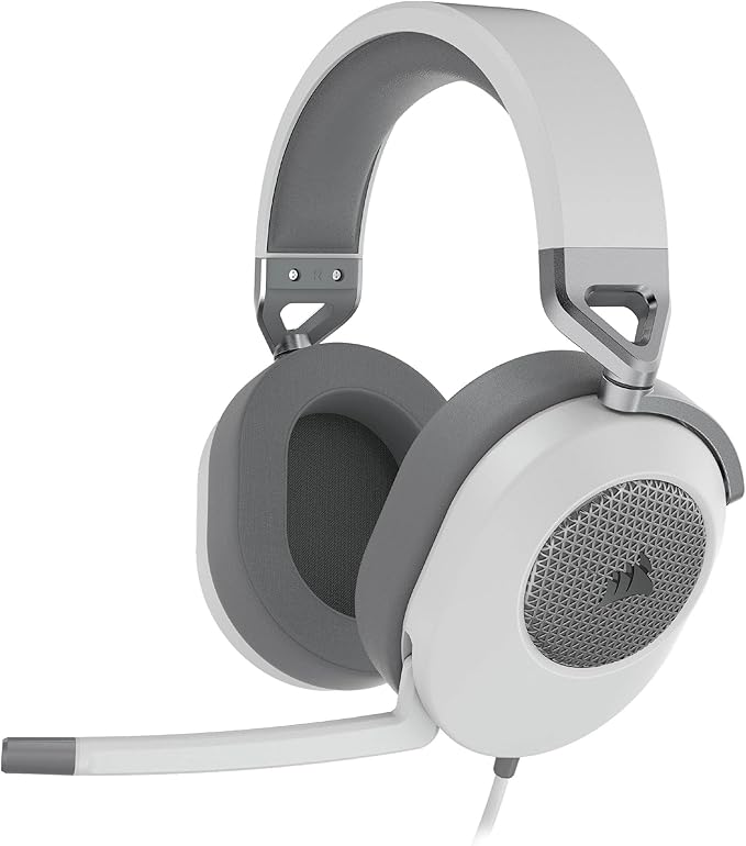 Corsair HS65 Surround Wired Gaming Headset - Dolby 7.1 Surround Sound - SonarWorks SoundID - Compatible iCUE - PC, Mac, PS5, PS4, Xbox, Nintendo Switch, Mobile - White - Image 1