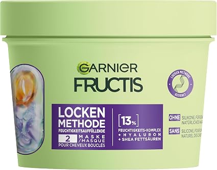 Garnier Hydrating Hair Mask for All Types of Curls Repairs and Revitalizes with Hyaluronic Acid and Shea Fatty Acids Vegan Silicone Free Fructic Curls Method - Image 1