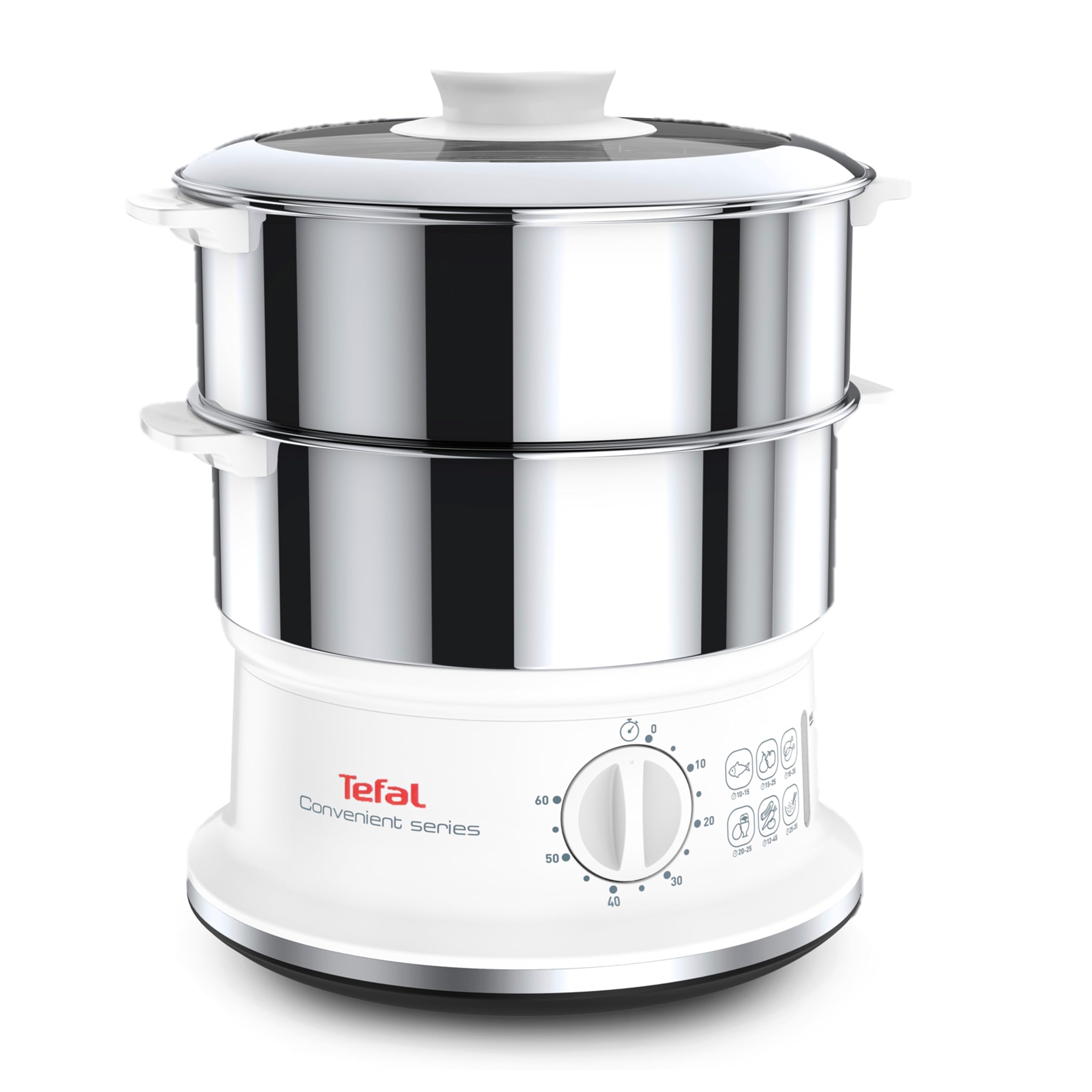 Tefal, Steamer, Healthy Cooking, Stainless Steel Bowls, Stackable, Timer, Auto Shut-off, Dishwasher Safe Parts, Convenient Series, VC145130 - Image 1