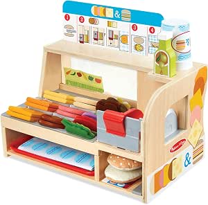 Melissa & Doug - Sandwich Counter 56 Pieces - Sandwich Shop with Accessories - Imitation Game - Wooden Toy - Activity, Development & Learning Toy - Child Gift Ages 3+ - Image 1