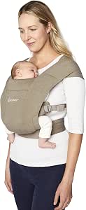 Ergobaby Embrace Baby Carrier Physiological and Ergonomic Extremely Soft, Soft Olive - Image 1