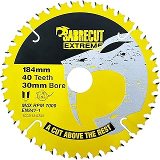 1 x SCCSF184CR40 SabreCut 184 mm 40T x 30 mm Lame de scie circulaire compatible avec Makita Milwaukee Ryobi et bien d'autres - Image 1