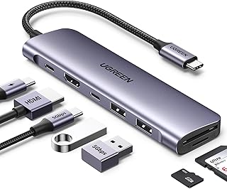 UGREEN Revodok 1071 Hub USB C HDMI 4K Lecteur de Carte SD TF PD 100W Multi Data Ports 5Gbps 7 en 1 Docking Station Compatible avec MacBook iPad Pro Air Mac Mini M4 iPhone 17 Pro Max 16 15 Série - Image 1